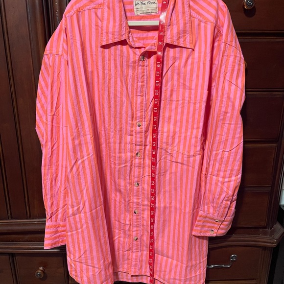 NWT We The Free People Freddie Striped Shirt Orange Combo MSRP $128 Size
XL - Picture 11 of 11